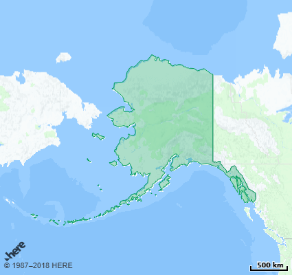Map showing the ZIP Codes in the State of Alaska