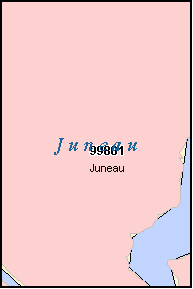 JUNEAU County, AK ZIP Code Map