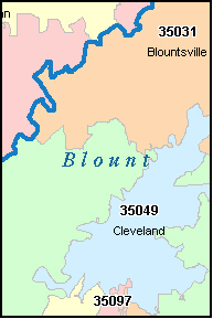 BLOUNT County, AL ZIP Code Map