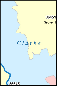 CLARKE County, AL ZIP Code Map