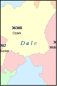 DALE County, AL ZIP Code Map