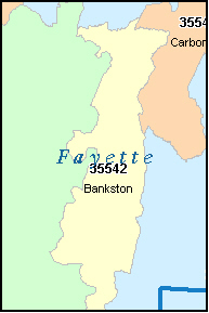 FAYETTE County, AL ZIP Code Map