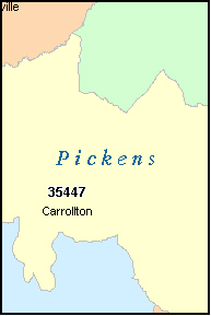 PICKENS County, AL ZIP Code Map