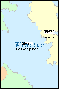 WINSTON County, AL ZIP Code Map