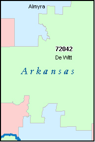 ARKANSAS County, AR ZIP Code Map