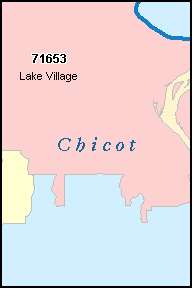 CHICOT County, AR ZIP Code Map