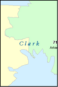 CLARK County, AR ZIP Code Map