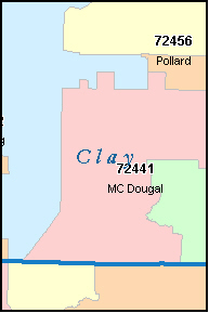 CLAY County, AR ZIP Code Map