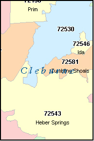 CLEBURNE County, AR ZIP Code Map