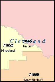CLEVELAND County, AR ZIP Code Map