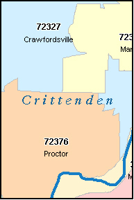 CRITTENDEN County, AR ZIP Code Map