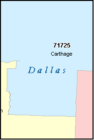 DALLAS County, AR ZIP Code Map