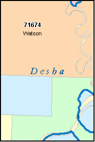 DESHA County, AR ZIP Code Map