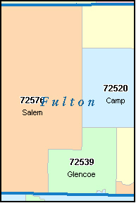 FULTON County, AR ZIP Code Map