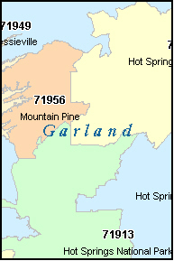 GARLAND County, AR ZIP Code Map