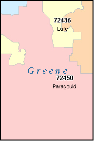 GREENE County, AR ZIP Code Map