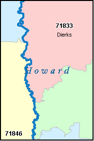HOWARD County, AR ZIP Code Map