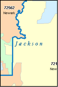 JACKSON County, AR ZIP Code Map