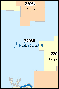 JOHNSON County, AR ZIP Code Map