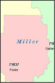 MILLER County, AR ZIP Code Map