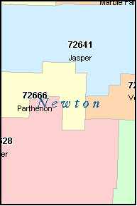 NEWTON County, AR ZIP Code Map