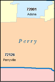 PERRY County, AR ZIP Code Map