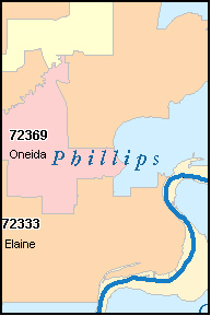 PHILLIPS County, AR ZIP Code Map