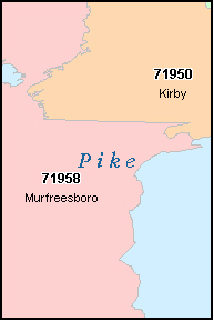 PIKE County, AR ZIP Code Map
