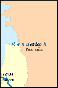 RANDOLPH County, AR ZIP Code Map