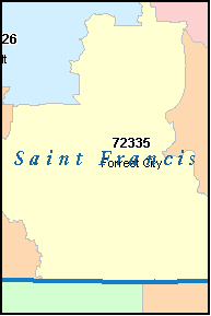 SAINT FRANCIS County, AR ZIP Code Map