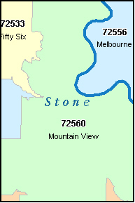 STONE County, AR ZIP Code Map