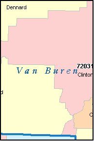 VAN BUREN County, AR ZIP Code Map