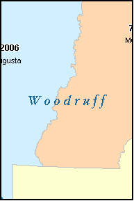 WOODRUFF County, AR ZIP Code Map