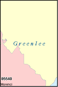 GREENLEE County, AZ ZIP Code Map