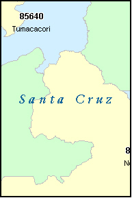 SANTA CRUZ County, Arizona Digital ZIP Code Map