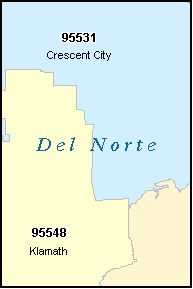 DEL NORTE County, CA ZIP Code Map