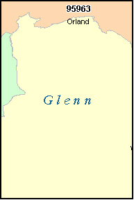 GLENN County, CA ZIP Code Map