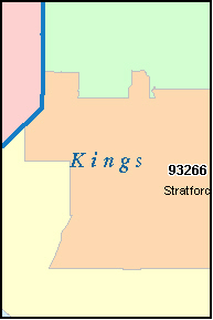 KINGS County, CA ZIP Code Map