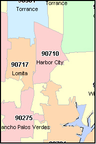 LOS ANGELES County, California Digital ZIP Code Map