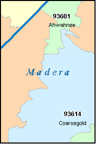 MADERA County, CA ZIP Code Map