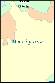 MARIPOSA County, CA ZIP Code Map