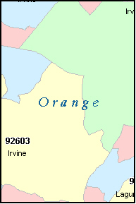 ORANGE County, California Digital ZIP Code Map