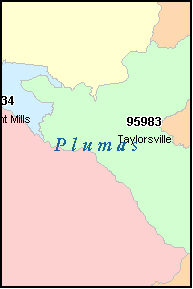 PLUMAS County, CA ZIP Code Map