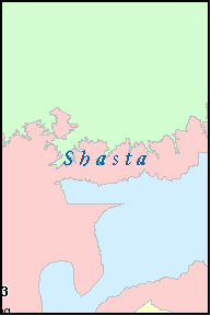 SHASTA County, CA ZIP Code Map