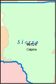 SIERRA County, CA ZIP Code Map