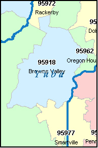 YUBA County, CA ZIP Code Map