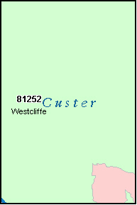 zip county code custer map colorado