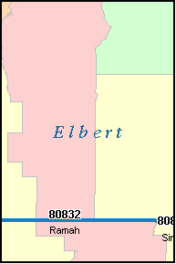 ELBERT County, CO ZIP Code Map