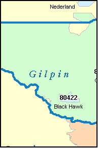 GILPIN County, CO ZIP Code Map