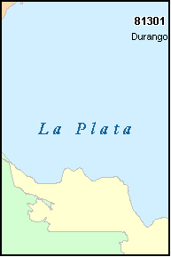 LA PLATA County, CO ZIP Code Map